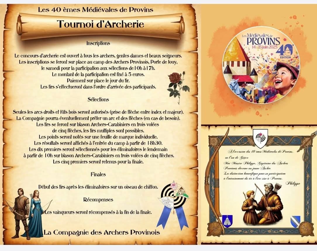 Et si nous nous donnions  rendez-vous pour les  40eme Médiévales de Provins ? 